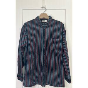 Ash Creek Trading‎ Mens Shirt Size XL Red Blue Gray Stripe Vintage